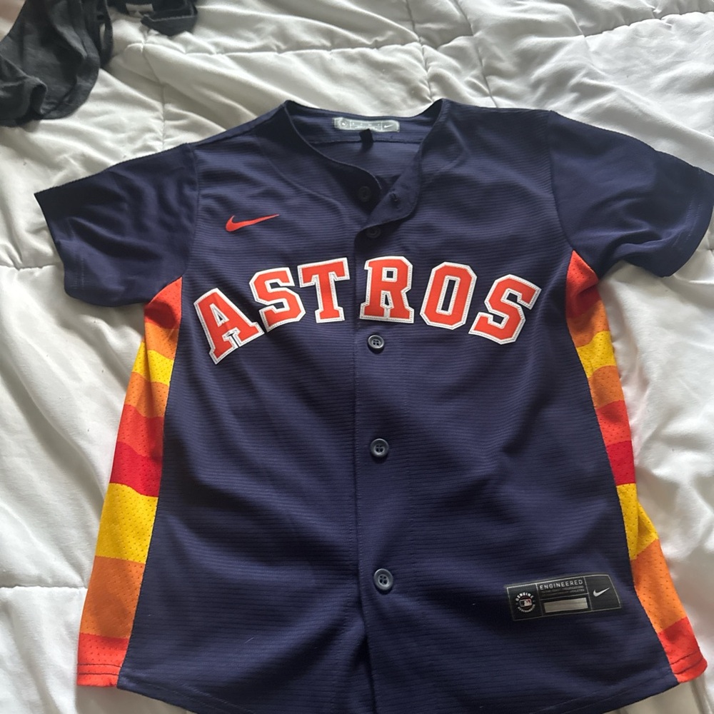 Nike Kids Astros Navy and Orange Jersey